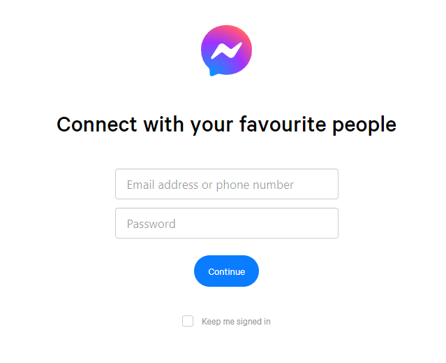 log in to messenger in a browser